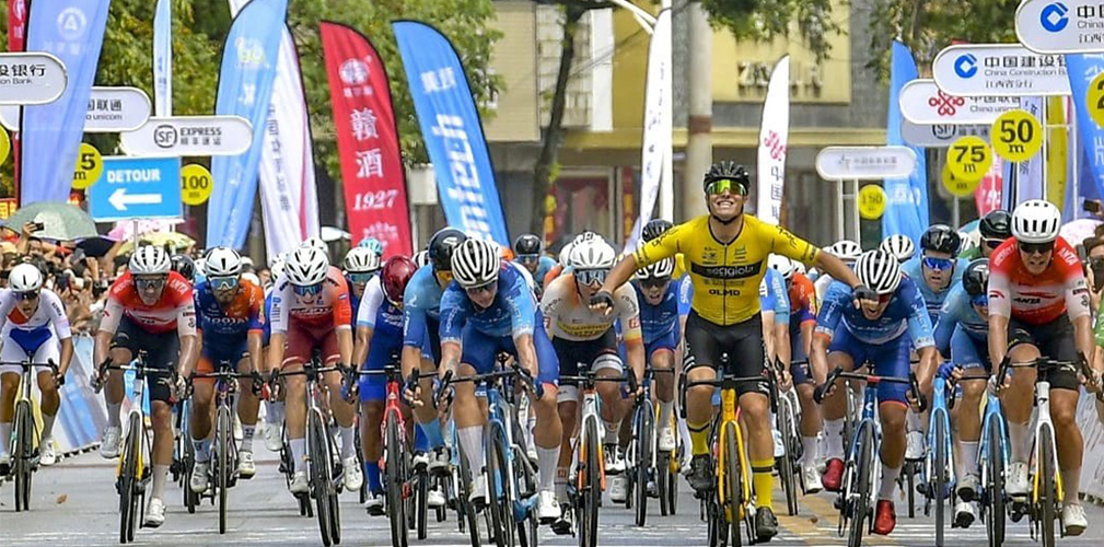 In Cina Cataldo ha lasciato un buon ricordo. Qui la vittoria di tappa al Tour of Poyang Lake