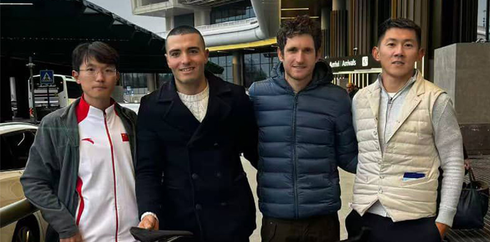 Cataldo e Tagliani nel giorno della firma per il Chermin Cycling Team, nuova squadra Continental