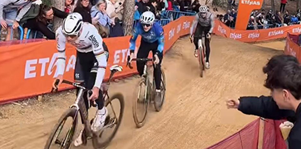 A Benidorm durante i giri di prova, Spadoni ha ricevuto gli incitamenti indirizzati a Van der Poel (foto Elisabetta Gambino)