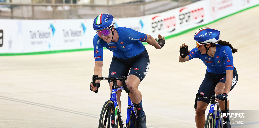 Venturelli insieme a Elisa Balsamo, per loro un bronzo nella madison foriero di tante speranze per entrambe