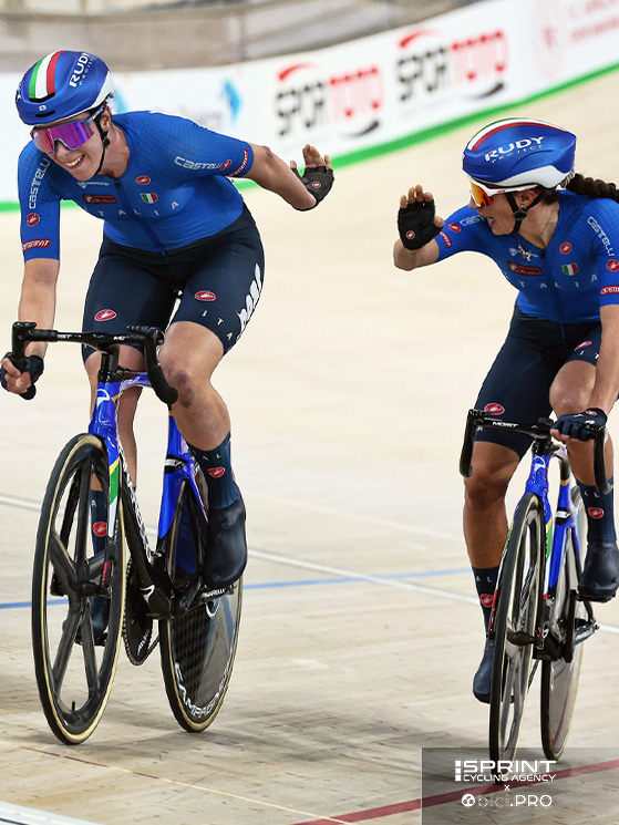 Venturelli insieme a Elisa Balsamo, per loro un bronzo nella madison foriero di tante speranze per entrambe