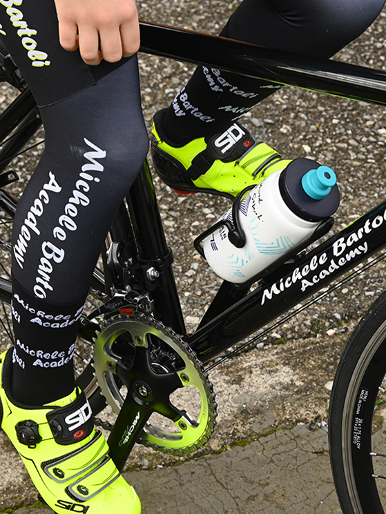 Alcune delle bici sono realizzate da Vicini: non c'è dettaglio che non sia brandizzato