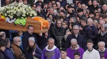 Funerale Francesco Mazzoleni, Palazzago, 18 febbraio 2026 (foto Colleoni/L'Eco di Bergam0)