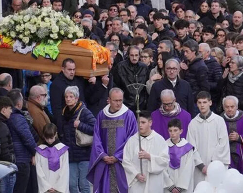 Funerale Francesco Mazzoleni, Palazzago, 18 febbraio 2026 (foto Colleoni/L'Eco di Bergam0)