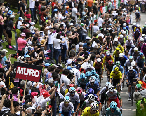 Giro d'Italia 2025, Muro di Ca' del Poggio, folla, colore, Wout Van Aert