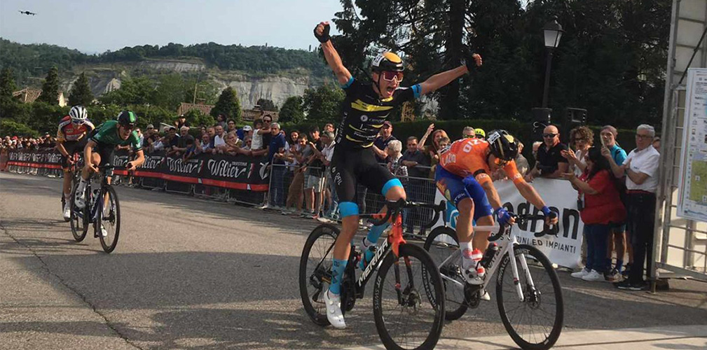 La vittoria di tappa al GP Baron 2024, battendo Consolidani ora suo compagno di team (foto Jackowiak)