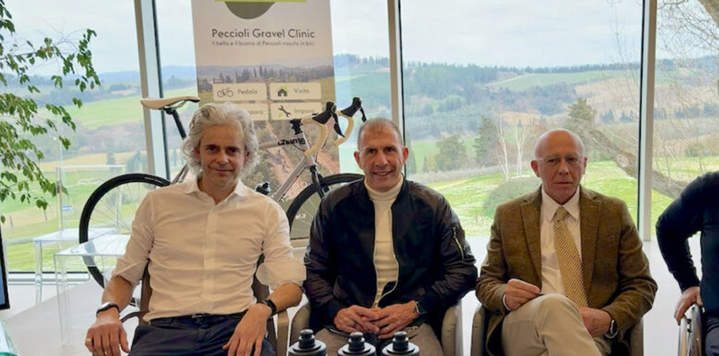 Da sinistra Marco Pavarini (Extragiro), Francesco Casagrande e il Sindaco di Peccioli Renzo Macelloni