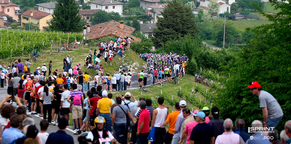 Il gruppo ha iniziato il Muro di Ca' del Poggio: è il Giro d'Italia 2009, il battesimo del Muro