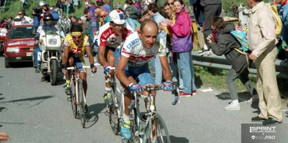 Aprica, al Giro 1994. Martinelli ferma Pantani, che poi sul Santa Cristina staccherà tutti