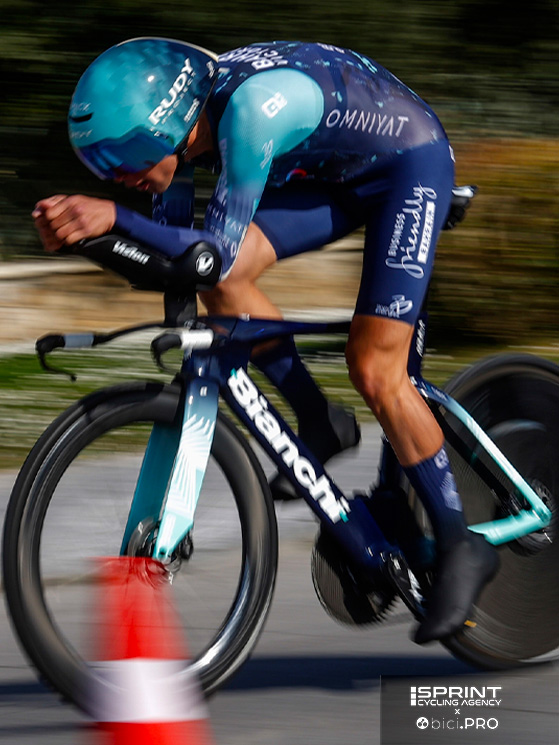 Fra gli uomini di classifica, buona prova di Tiberi, che ha chiuso 9° a 33" da Ganna