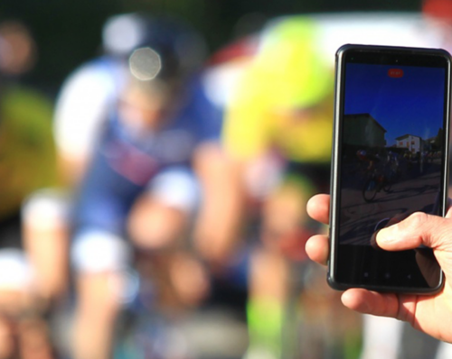 Social, telefono, ciclismo, giovani