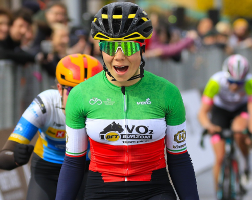Piccolo Trofeo Binda, Matilde Rossignoli vince in maglia tricolore (foto Facebook Team BFT Burozni)
