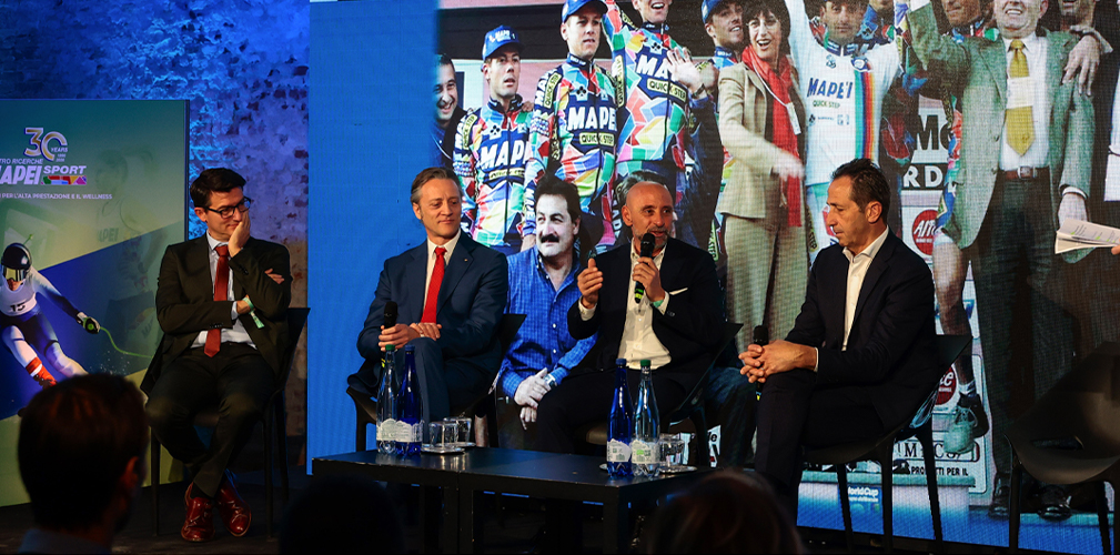 Mapei Sport, 30 anni Centro Mapei, Luca Guercilena, Andera Morelli, Massimo Testa, Paolo Bettini, Andrea Tafi