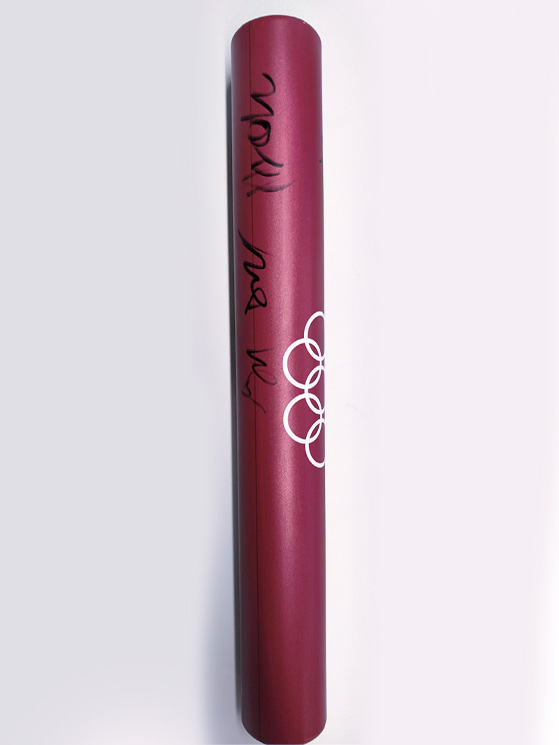 Una vera perla dell'Olympic Room a Ca' del Poggio. Il testimone della 4x100 di atletica leggera che a Tokyo conquisto l'oro