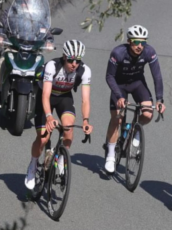 Gli allenamenti con Bonifazio, in bici o dietro moto, hanno permesso a Pogacar di mandare a memoria ogni metro e ogni curva del finale (immagine Instagram)