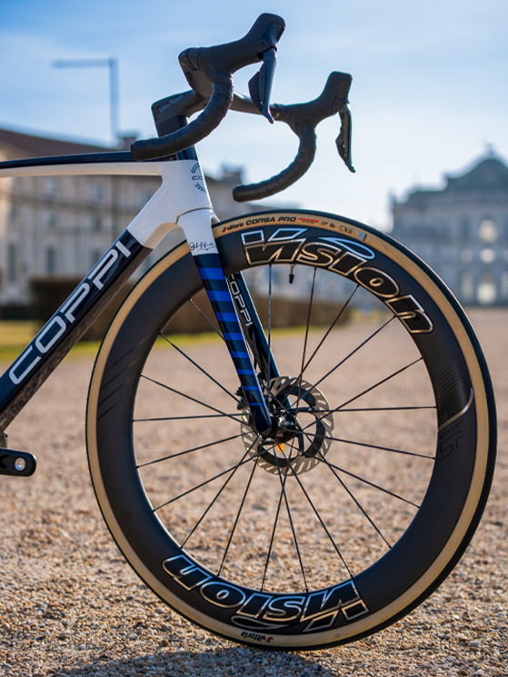 Bici Coppi K14, ruote Vision