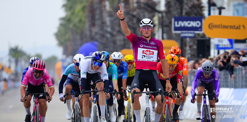 Second vittoria per Van der Poel in questa Tirreno, dopo quella di San Gimignano. Secondo Pellizzari