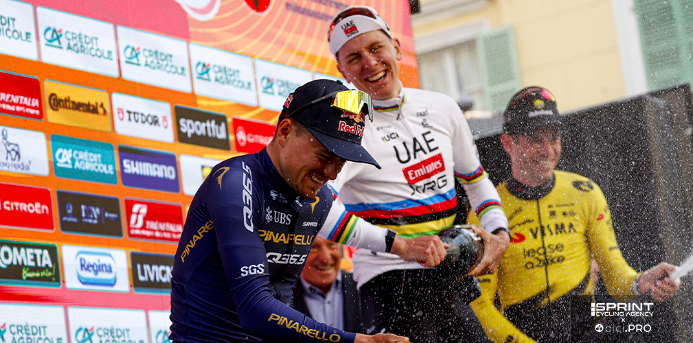 Alle spalle di Pogacar e Pidcock, il terzo posto di Van Aert è venuto con un attacco nel finale dopo il lungo inseguimento