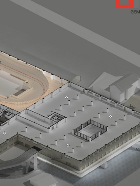 Alle spalle della pista, la struttura accoglie i locali per la logistica e per gli altri sport (foto Gemmalux)