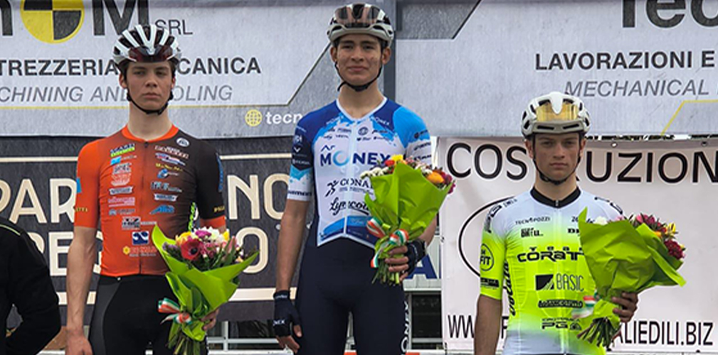 Nicolò Montanaro, pugliese del Team Coratti, ha colto il terzo posto ieri fra gli allievi a Vignola (immagine Team Coratti)