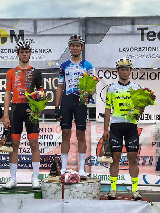 Nicolò Montanaro, pugliese del Team Coratti, ha colto il terzo posto ieri fra gli allievi a Vignola (immagine Team Coratti)