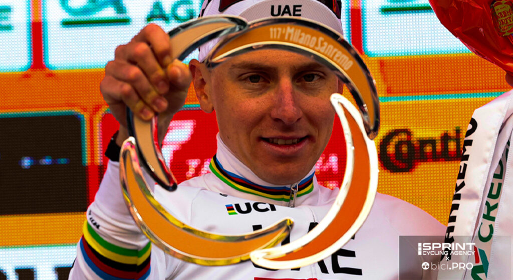 Al sesto tentativo, Pogacar ha preso meglio la mira e ha vinto la Sanremo