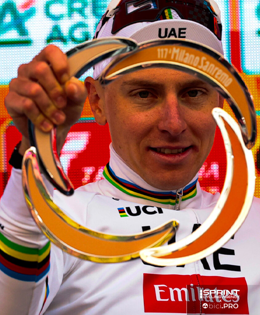 Al sesto tentativo, Pogacar ha preso meglio la mira e ha vinto la Sanremo