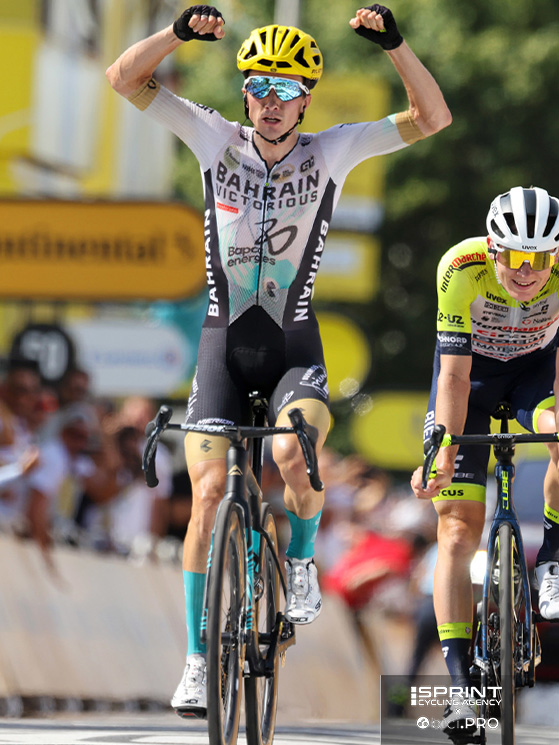 Il momento più alto della carriera di Bilbao: il successao a Issorbe, al Tour 2023, battuto Zimmermann