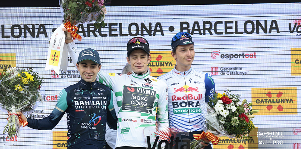 Il podio finale, con il danese seguito da Martinez a 1'22" e Lipowitz a 1'30"