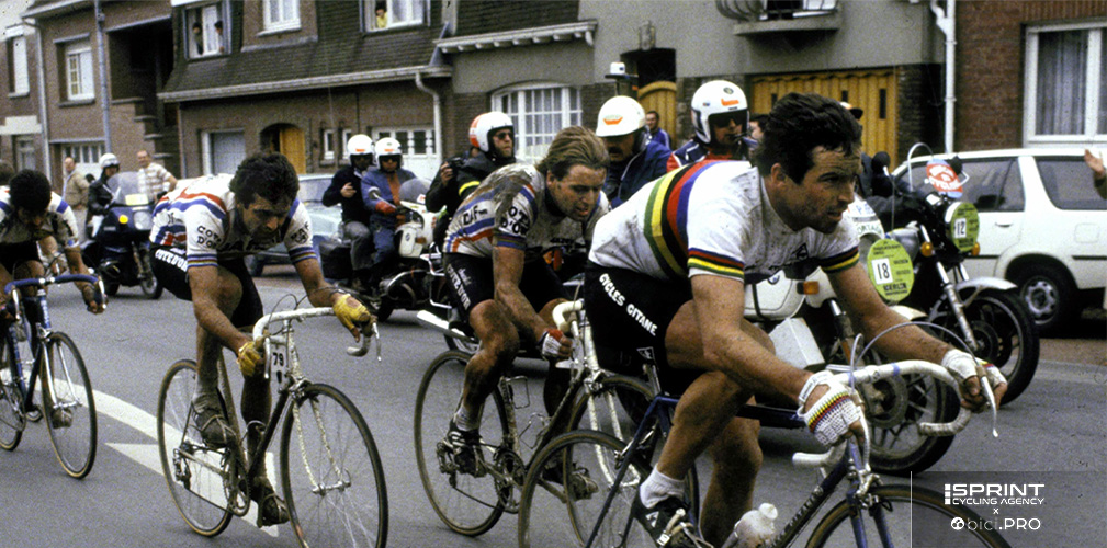 Hinault in maglia iridata. Campionissimo nei grandi giri, sapeva emergere anche in alcune prove in linea