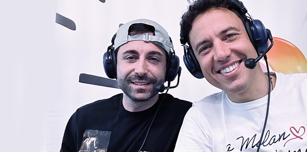 Moreno Moser, qui con Luca Gregorio, è un commentatore tecnico di Europosrt. I due, assieme a Magrini, sono letteralmente esplosi di gioia per il successo di Van Aert