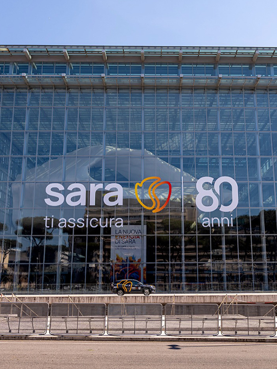 La sede della convention “La Nuova Energia di Sara-80 anni insieme sulla strada della vita” organizzata dal Gruppo Sara presso il Centro Congressi La Nuvola a Roma EUR