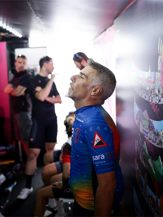 Emiliano Cantagallo, capitano del Team Sara Assicurazioni al Giro-E