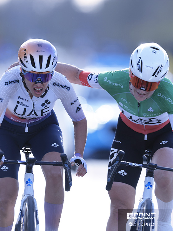 Silvia Persico ed Elisa Longo Borghi stremate all'arrivo. Alla fine chiuso rispettivamente al settimo e ottavo posto