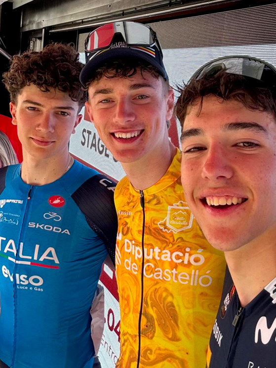 Sul podio della Volta Castello, il primo Van Kerkhove, poi Pezzo Rosola e Raul Lopez
