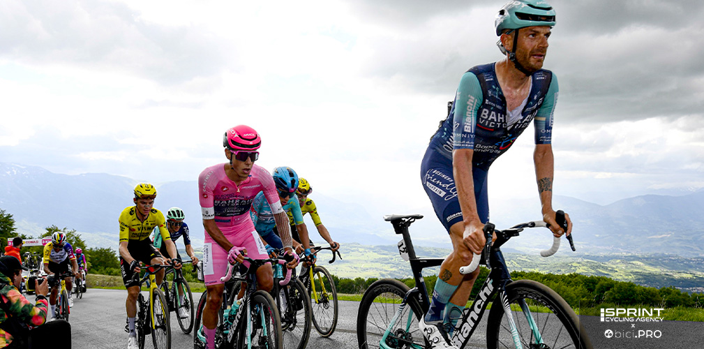 Caruso è stato la guardia del corpo per Eulalio nei 9 giorni in maglia rosa