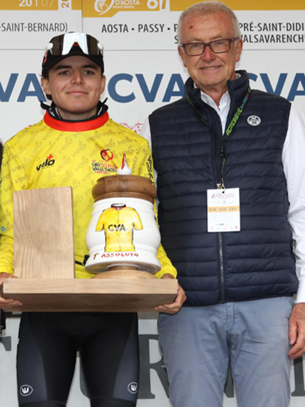 Giro Ciclistico della Valle d'Aosta 2025, Jarno Widar e Riccardo Moret (patron della corsa)