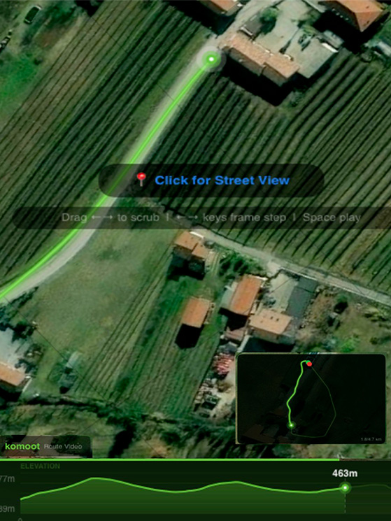 La visione aerea viene ricavata abbinando i dati GPS con le immagini satellitari