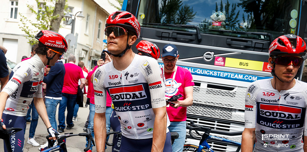 Nella volata di ieri, caduto Van Gestel il secondo giorno, Stuyven è stato l'ultimo uomo di Magnier