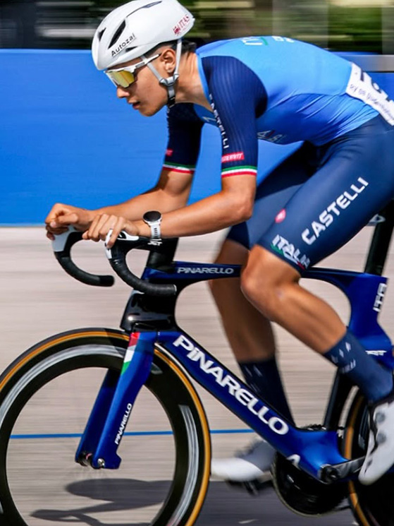 Ceccarello ha già trovato spazio in nazionale su pista, dove predilige le prove a squadre (foto Instagram)