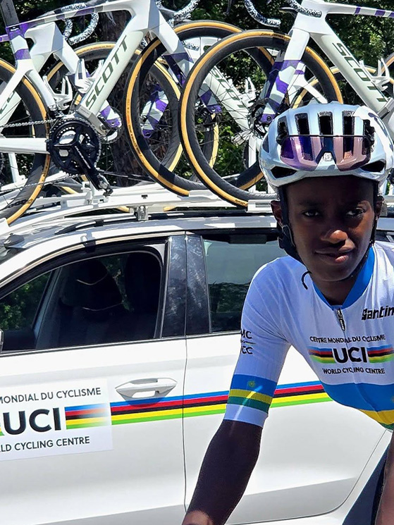 La campionessa ruandese Jazilla Mwamizaki, seconda nella crono e quarta in linea (foto Facebook)