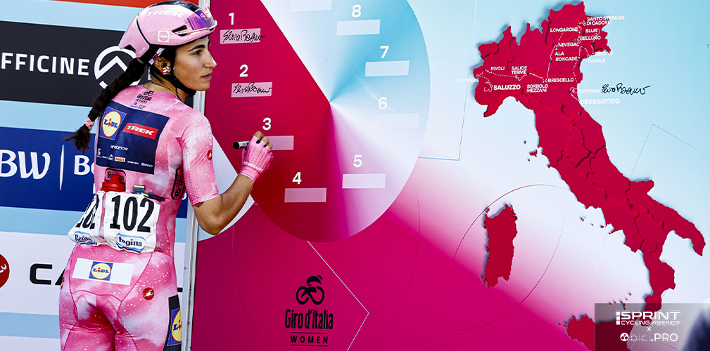 Forma di partenza a Bibione, per Balsamo parte il secondo giorno in maglia rosa