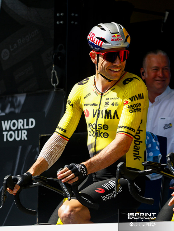 La caduta di Van Aert si è svolta in allenamento alla vigilia della corsa francese: al via aveva già il gomito bendato