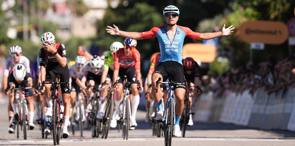 Giro Next Gen 2026, Matteo Fiorin, Solme Olmo, Corato, volata (foto La Presse)