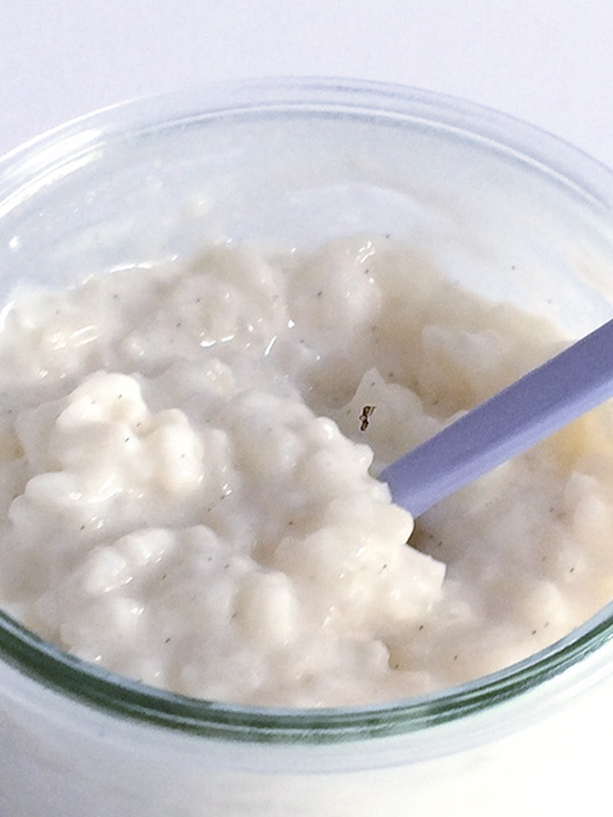 Il piatto base per assumere i blocchi di carboidrati di Covi è il rice pudding