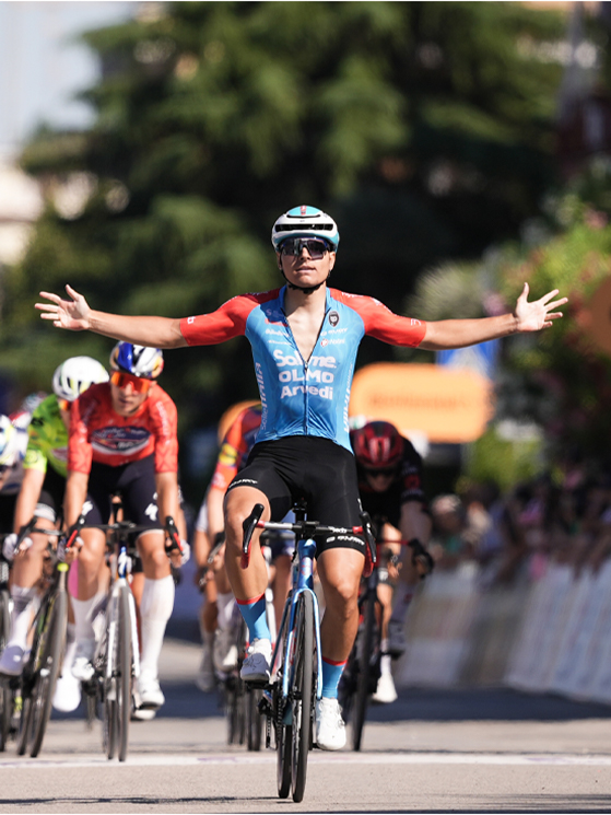 Giro Next Gen 2026, Matteo Fiorin, Solme Olmo, Corato, volata (foto La Presse)