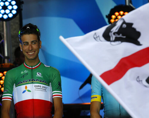 Tour de France 2017, astana, Fabio Aru, bandiera della Sardegna, quattro mori