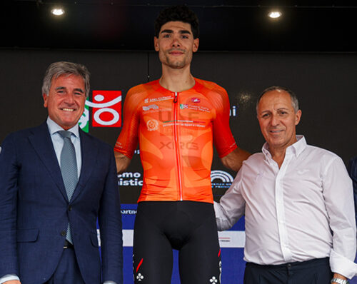 Campionati italiani elite, Cuneo 2026, Roberto Pella, Filippo Baroncini (maglia arancione sicurezza stradale dedicata a Giovanni Iannelli), Cordiano Dagnoni