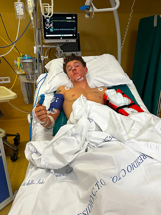 Gabriele Scagliola è stato portato al CTO di Torino: è sempre rimasto vigile