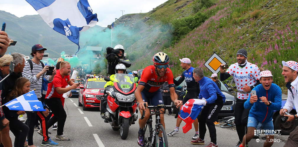I tifosi, non solo nella tappa di Val Thorens sostennero fortemente Nibali. E non erano tutti italiani...